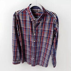 Izod Men’s Button Up Longsleeve Shirt Size L Plaid Collared Dress Shirt